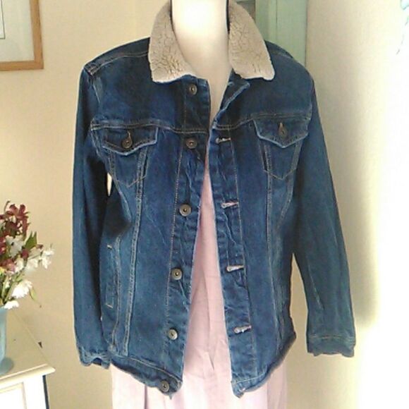 Arizona Jean Co. Denim Jacket with Fleece Collar Coastal Cowgirl - Picture 1 of 8